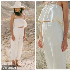 RARE OZMA Graham Natural White Silk Noil Joggers